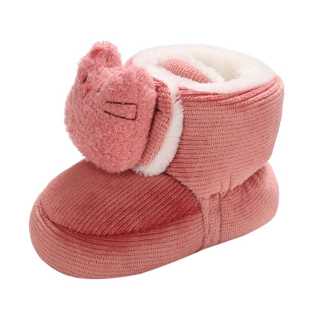 Zimowe buty dla niemowląt z miękką podeszwą - botki dla dziewczynek z ozdobnymi łukami - obuwie dla noworodków, 0-18M - Wianko - 3
