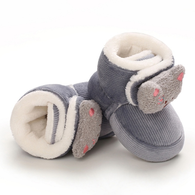 Zimowe buty dla niemowląt z miękką podeszwą - botki dla dziewczynek z ozdobnymi łukami - obuwie dla noworodków, 0-18M - Wianko - 5