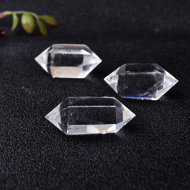Jasny kryształ kwarcowy - sześciokątna podwójna wieża, polerowana, uzdrawiająca energia Reiki, biżuteria mineralna - Wianko - 5