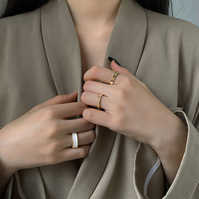 Pierścień damska biżuteria z otwieranym koreańskim stylem luksusowych pierścieni 2021. Trend osobowości w palec wskazujący - Wianko - 15
