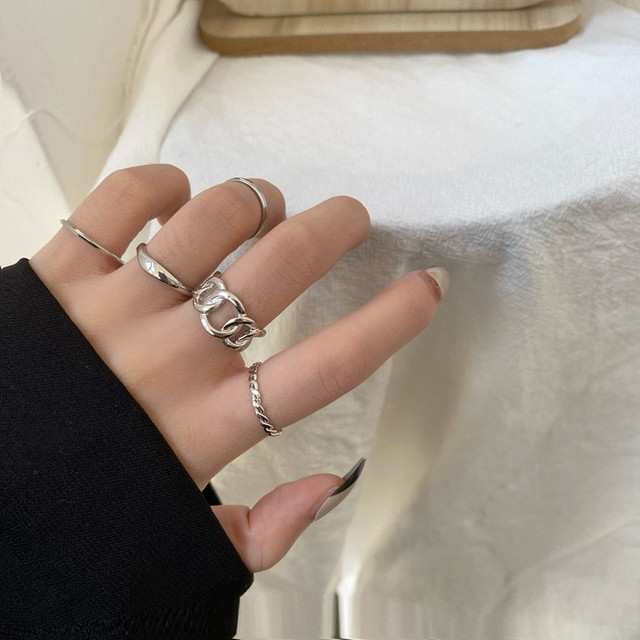 Pierścień damska biżuteria z otwieranym koreańskim stylem luksusowych pierścieni 2021. Trend osobowości w palec wskazujący - Wianko - 24