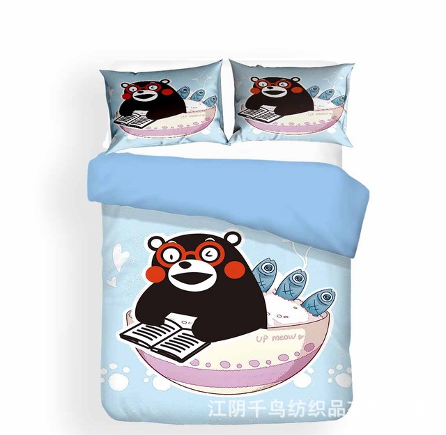 Poduszka 3D z motywem animowanego niedźwiedzia Kumamon - jednoosobowa, dwuosobowa, king size - Wianko - 7