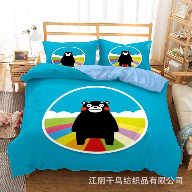 Poduszka 3D z motywem animowanego niedźwiedzia Kumamon - jednoosobowa, dwuosobowa, king size - Wianko - 26