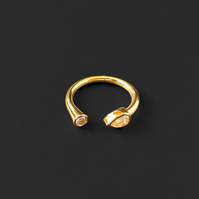 Pierścień z 925 Sterling Silver z otwartym designem w kształcie gruszki, marki Monaco - luksusowa biżuteria dla kobiet na prezent - Wianko - 4