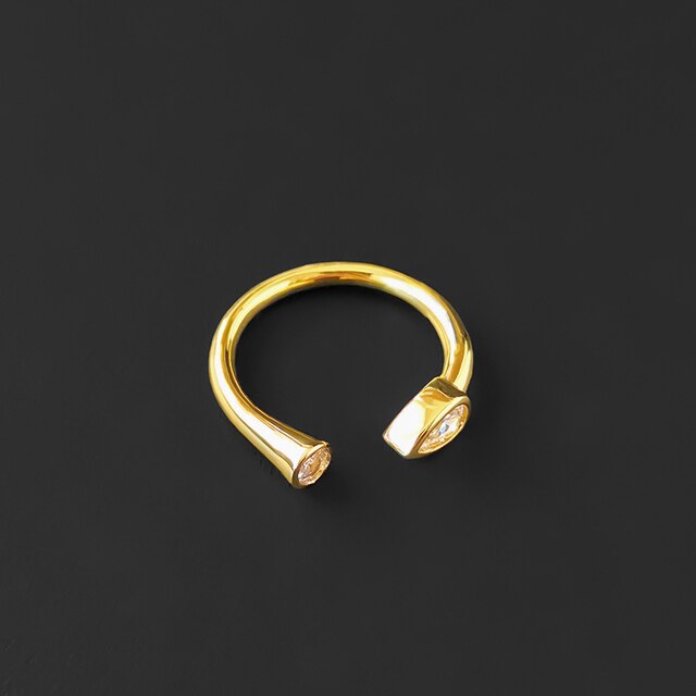 Pierścień z 925 Sterling Silver z otwartym designem w kształcie gruszki, marki Monaco - luksusowa biżuteria dla kobiet na prezent - Wianko - 5