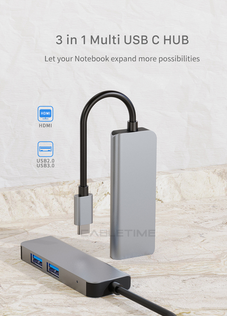 Nowy Kabel USB C HUB z Obsługą 4K HDMI, Czytnikiem Kart SD/TF i Portami USB 3.0 do Klawiatury, Dysku U, Laptopa Macbook - Multi Hub H25 - Wianko - 7
