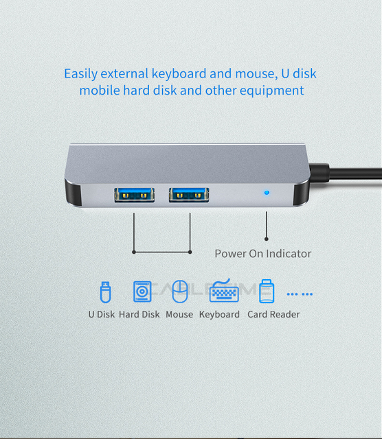 Nowy Kabel USB C HUB z Obsługą 4K HDMI, Czytnikiem Kart SD/TF i Portami USB 3.0 do Klawiatury, Dysku U, Laptopa Macbook - Multi Hub H25 - Wianko - 9