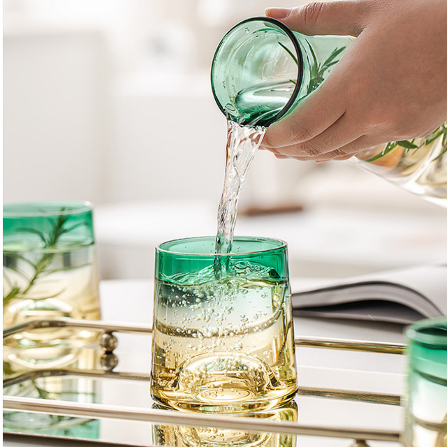 Zestaw bursztynowych prętów do wódki i whisky o pojemności 280-1100ml w eleganckim, gradient zielonym kolorze - Wianko - 5