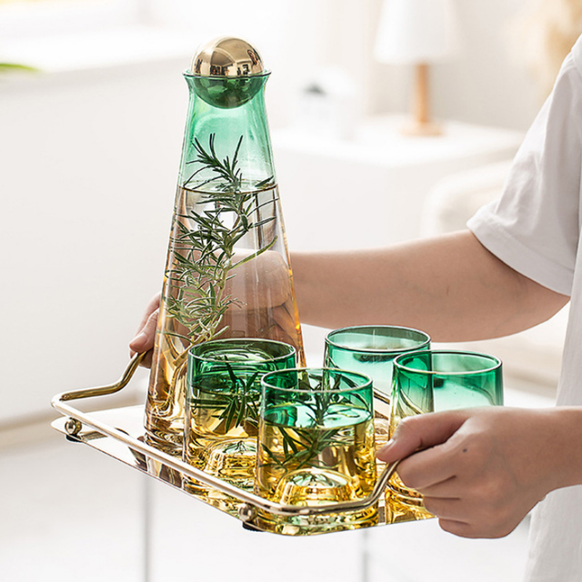 Zestaw bursztynowych prętów do wódki i whisky o pojemności 280-1100ml w eleganckim, gradient zielonym kolorze - Wianko - 3
