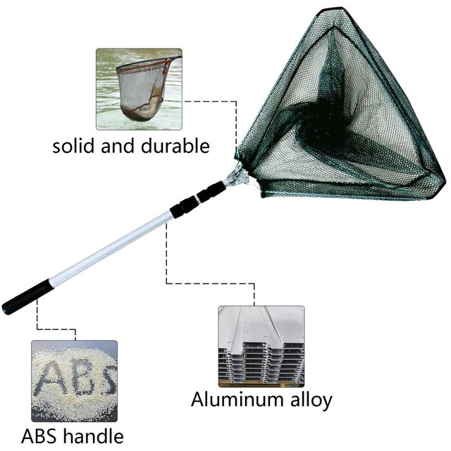 Przenośny składany trójkątny Fly Fishing Hand Dip neto, narzędzie wędkarskie do sieci rybackich ze stopu aluminium - Wianko - 4