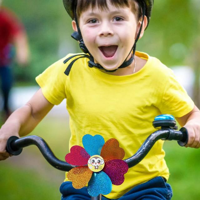 Dzwonek rowerowy Pcv z tworzywa sztucznego - kolorowa kierownica wiatraczków, zabawka rowerowa skuter rowerowy w motywie kreskówkowym - Wianko - 5