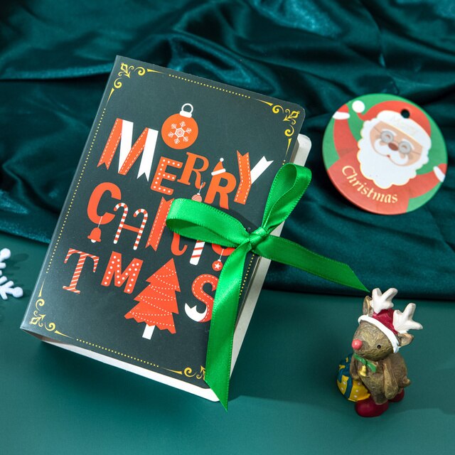 Książka w kształcie pudełka prezentowego z wstążką na Boże Narodzenie - 20/50/80 sztuk - Wianko - 6