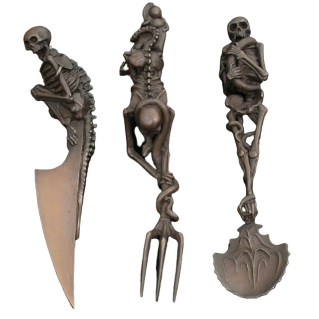 Zestaw VIP - Zestaw metalowych sztućców szkieletowych do dekoracji stołu na Halloween - Wianko - 4