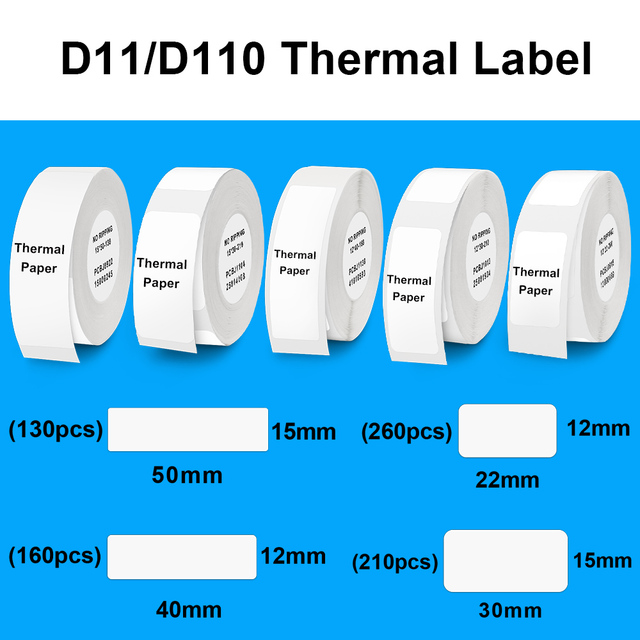 NIIMBOT D11 D110 - etykiety samoprzylepne do drukarki Niimbot D11 - biały kolor papieru etykietowego - Wianko - 4