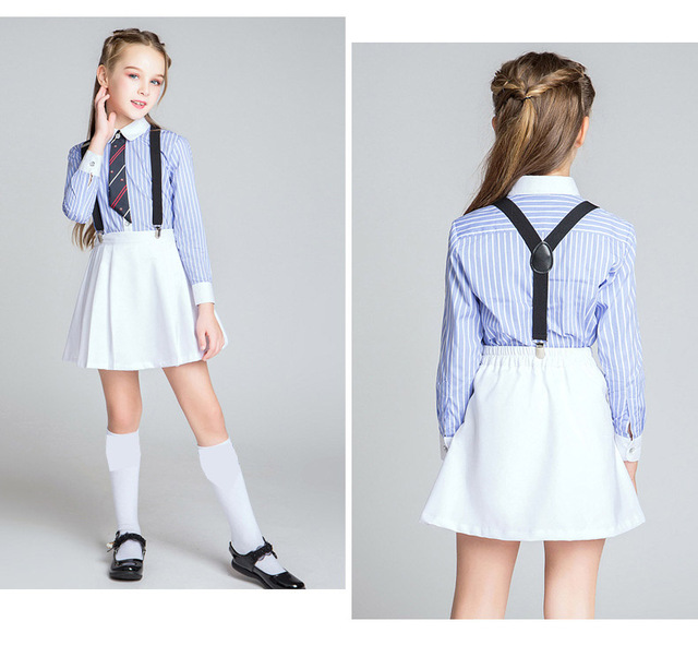 Dziewczęce garnitury szkolne w brytyjskim stylu dla małych studentek: bluzka, spódnica i dresy na jesień-zimę - Wianko - 6