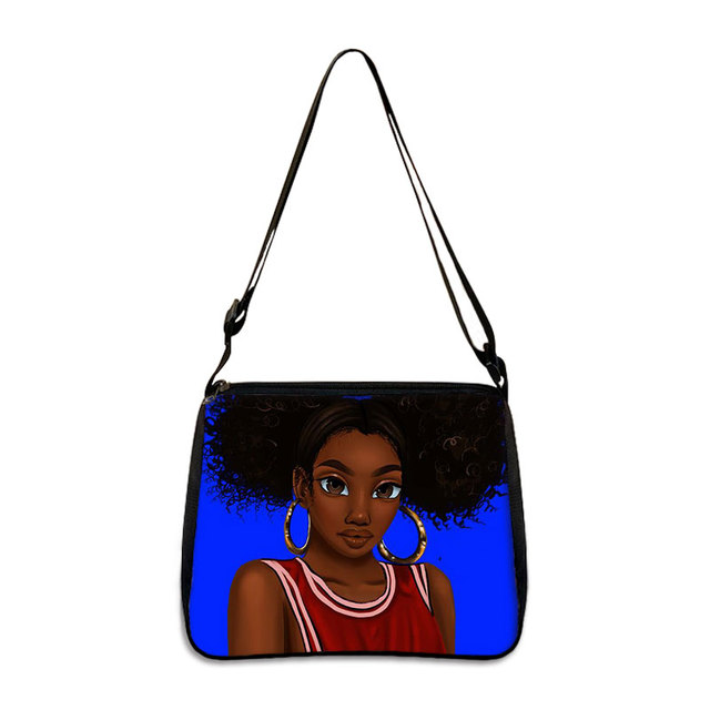Czarna damska torba na ramię Afro Girls z rączkami wielokrotnego użytku i wysoką jakością - Wianko - 2