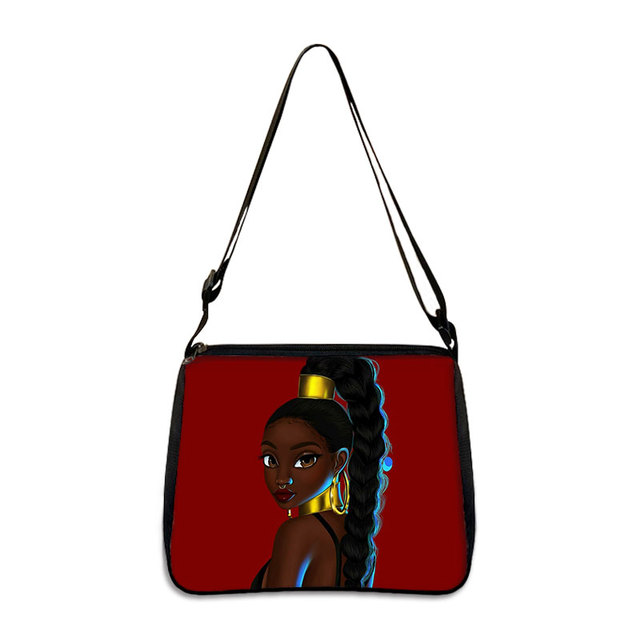 Czarna damska torba na ramię Afro Girls z rączkami wielokrotnego użytku i wysoką jakością - Wianko - 3