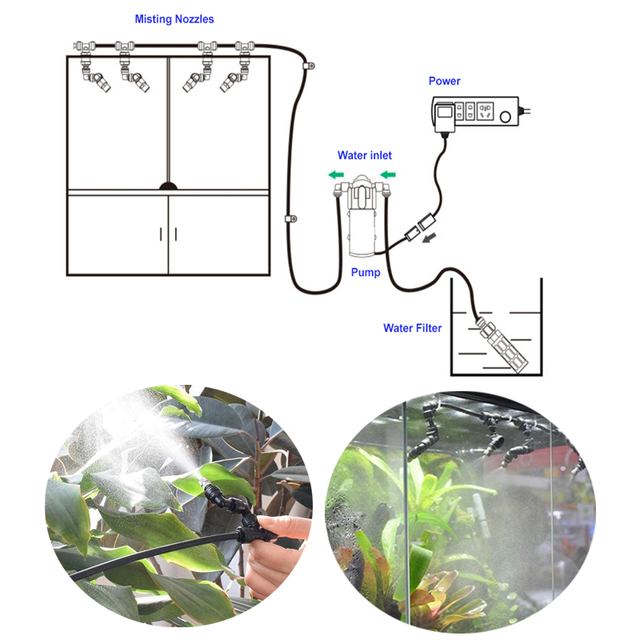 Regulowana pompa mgiełkowa do akwarium zraszająca tank z chłodzeniem wodnym 24V - Wianko - 10