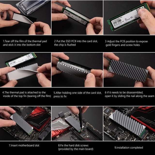 Jonsbo M.2-3 2280 SSD z aluminiowym rozpraszaczem ciepła - idealny ochronny radiator dla M.2 NVME PCI-E NGFF SSD - Wianko - 1