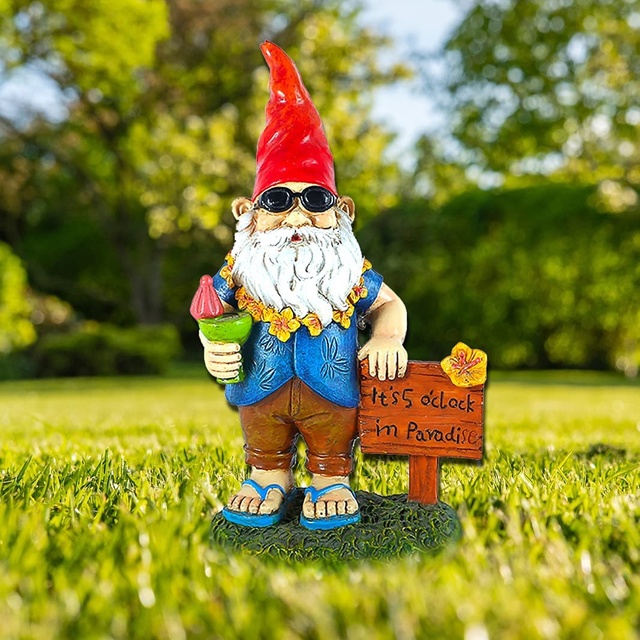 Statua ogrodowa Ogród Gnome - 5 godzina rajskiego lata, piękna ozdoba podwórka i trawnika, zabawny wystrój wnętrz - Wianko - 15