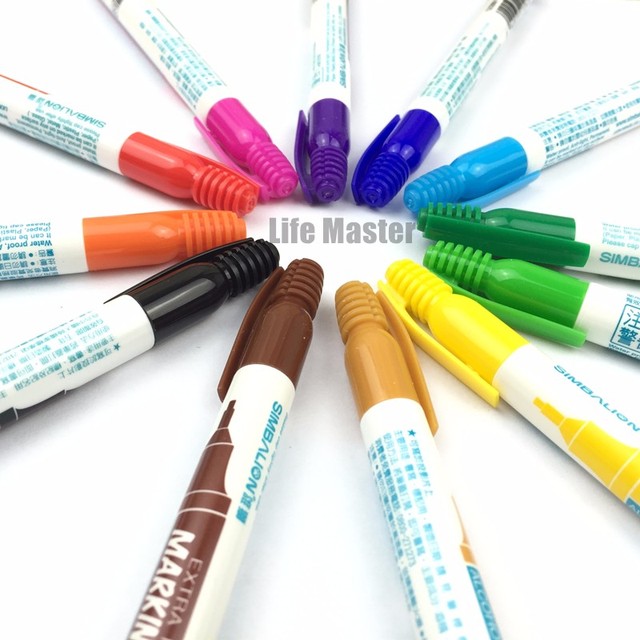Marker alkoholowy LifeMaster Simbalion 800, cienki 0.5mm, 12 kolorów, stały na filmie, drewnie, tkaninach, metalu i szkle - Wianko - 3