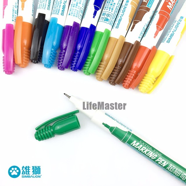 Marker alkoholowy LifeMaster Simbalion 800, cienki 0.5mm, 12 kolorów, stały na filmie, drewnie, tkaninach, metalu i szkle - Wianko - 8