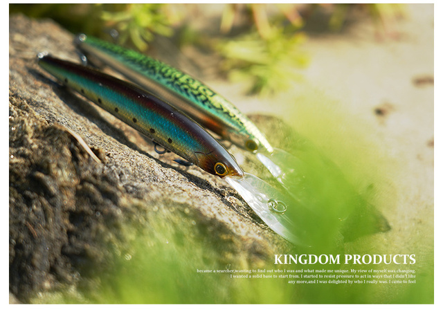 Przynęta Kingdom KSP-100/120 Jerkbaits wobler Minnow, zawieszony, 13g 100mm / 20g 120mm, długi język - Bass Pike - Wianko - 13