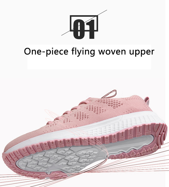 Kobiece oddychające buty z siateczki, zasznurowane, płaskie trampki damskie 2021, różowe, czarne, białe - Wianko - 5
