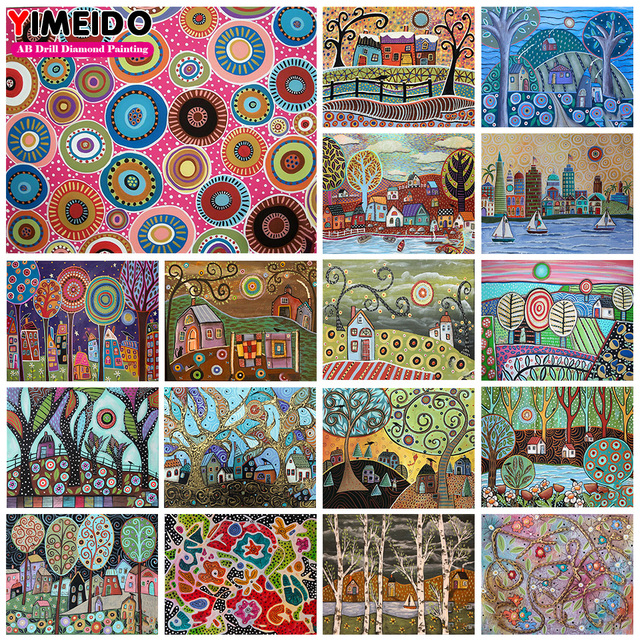 YIMEIDO - Pełne wiertło 5D: Abstrakcyjne drzewo - Artystyczne zdjęcie - Diamentowa mozaika - Ręczny haft krzyżykowy - Wianko - 1