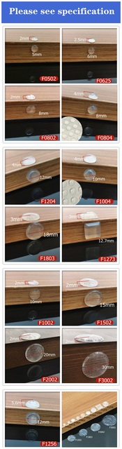Poduszka samoprzylepna silikonowa różne rozmiary do drzwi - stoper meblowy zderzak odbojnik kuchenny - Wianko - 3