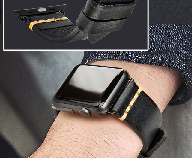 Skórzany pasek do zegarka Apple Watch, seria 7 SE 6 5 4 3, różne rozmiary - Wianko - 53