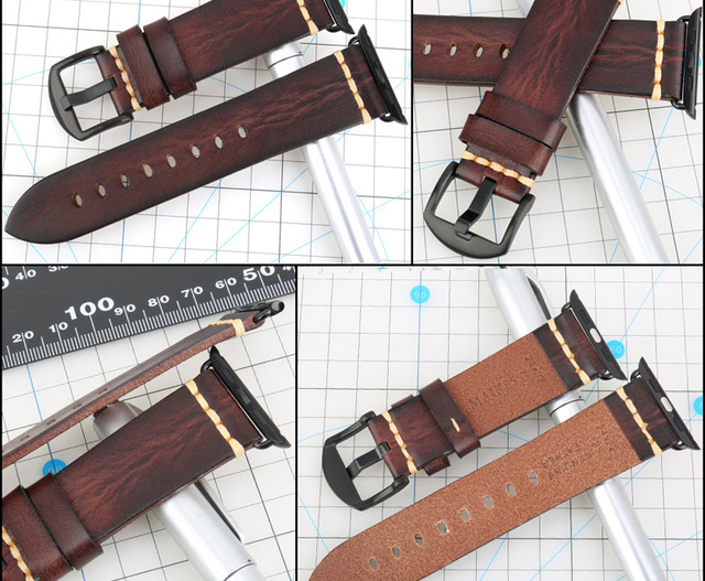Skórzany pasek do zegarka Apple Watch, seria 7 SE 6 5 4 3, różne rozmiary - Wianko - 82