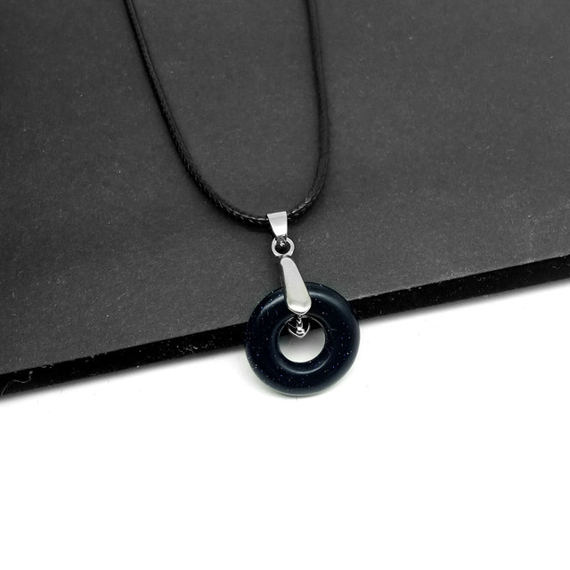 Naszyjnik z wisiorkiem - prosty, stylowy kamień naturalny w kształcie pączka z kryształem Opal Agated - Wianko - 30