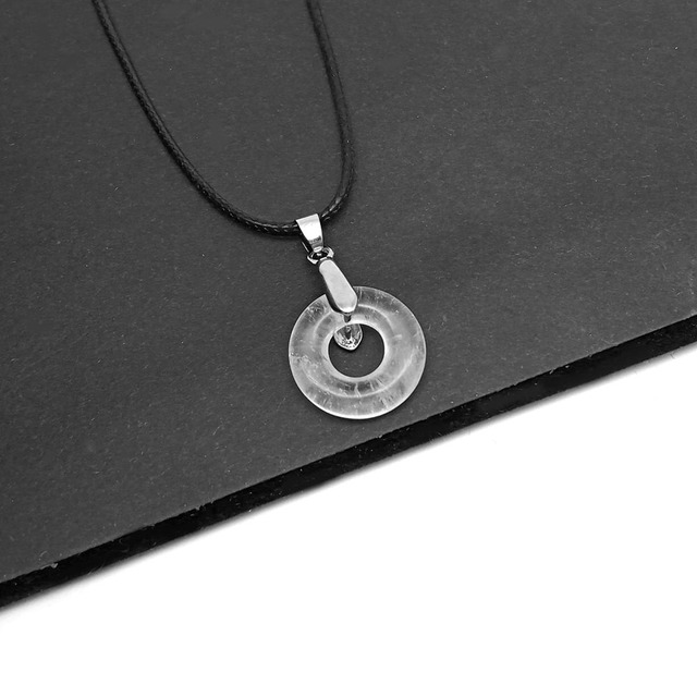 Naszyjnik z wisiorkiem - prosty, stylowy kamień naturalny w kształcie pączka z kryształem Opal Agated - Wianko - 18
