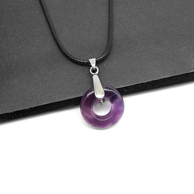 Naszyjnik z wisiorkiem - prosty, stylowy kamień naturalny w kształcie pączka z kryształem Opal Agated - Wianko - 33