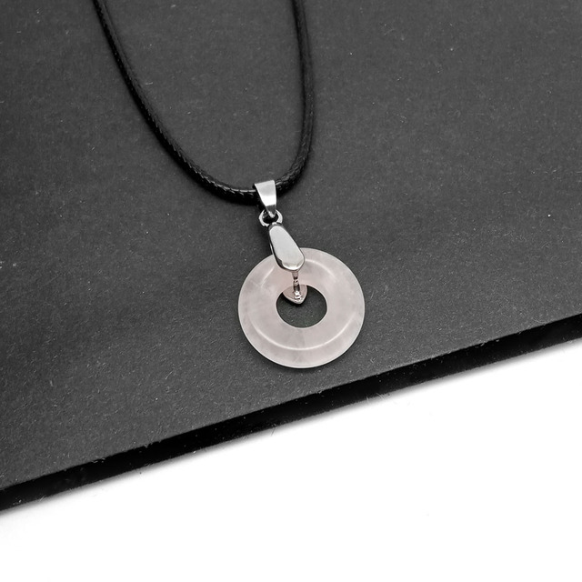 Naszyjnik z wisiorkiem - prosty, stylowy kamień naturalny w kształcie pączka z kryształem Opal Agated - Wianko - 26