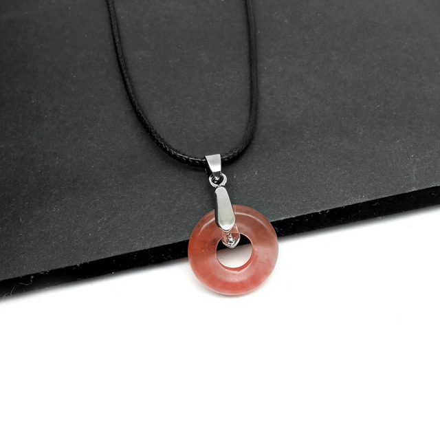 Naszyjnik z wisiorkiem - prosty, stylowy kamień naturalny w kształcie pączka z kryształem Opal Agated - Wianko - 35