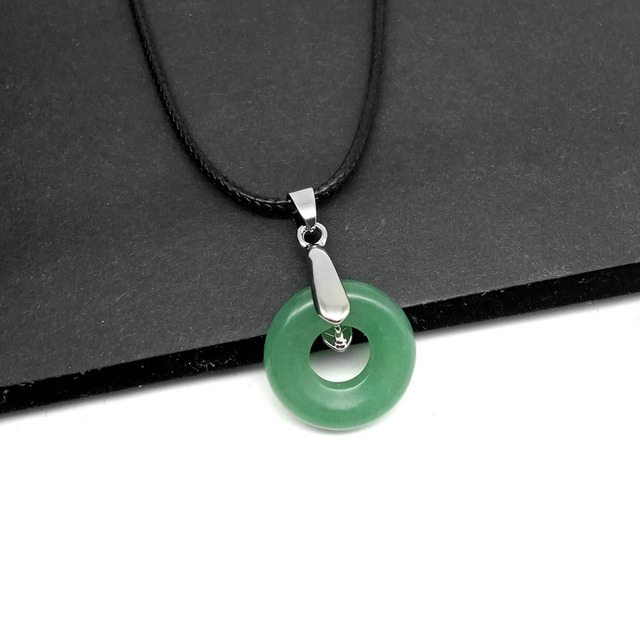 Naszyjnik z wisiorkiem - prosty, stylowy kamień naturalny w kształcie pączka z kryształem Opal Agated - Wianko - 21