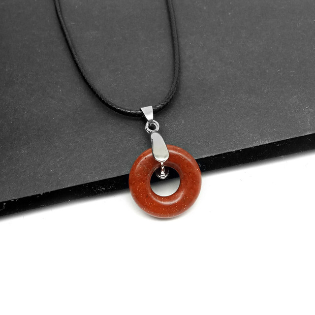 Naszyjnik z wisiorkiem - prosty, stylowy kamień naturalny w kształcie pączka z kryształem Opal Agated - Wianko - 14