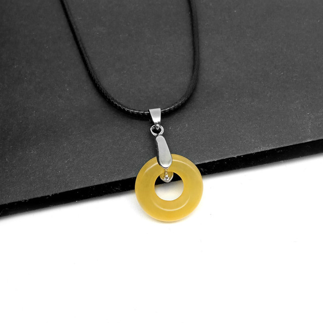 Naszyjnik z wisiorkiem - prosty, stylowy kamień naturalny w kształcie pączka z kryształem Opal Agated - Wianko - 20