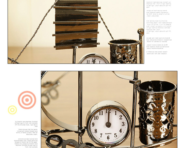 Kreatywna żaglówka w kształcie obsadka do pióra z zegarem ołówkowa, Box Organizer na biurko z podstawką papierniczą - Wianko - 9