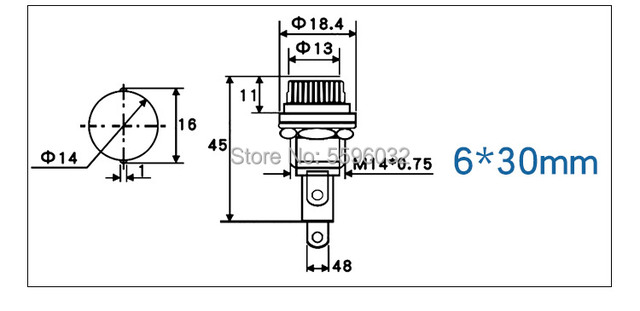 Oprawki bezpieczników szklane 5x20mm/6x30mm (5 sztuk/partia) - Wianko - 2