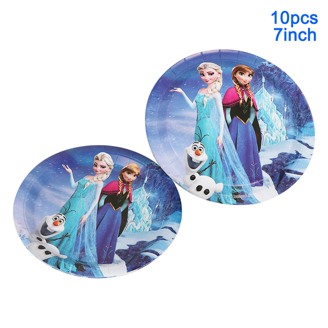 Jednorazowe zastawy stołowe tematyczne Frozen Elsa Anna 100/60 sztuk - Wianko - 2