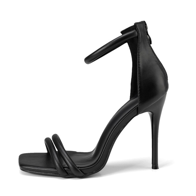 Nowe klasyczne sandały damskie z linii prostej na wysokim obcasie, europejska i amerykańska moda 2021 - Wianko - 21