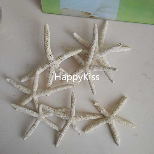 Dekoracje ślubne rozgwiazdy morza HappyKiss - 10 sztuk, 6-10 cm, biały naturalny palec Sea Star - Wianko - 5