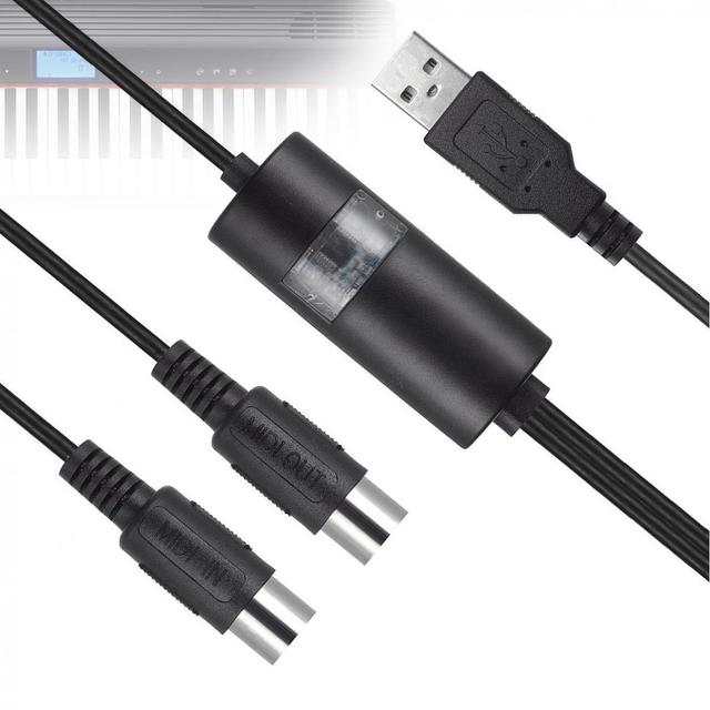 Kabel SLADE 2m USB do MIDI dla fortepianu, elektrycznego bębna i gitary - wsparcie Windows i Mac OS - Wianko - 1