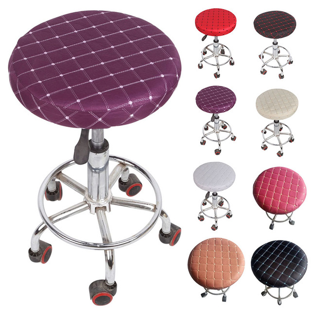 Pokrowiec na elastyczne okrągłe krzesło stołek barowy z obrotowym siedziskiem, bawełniana tkanina, ochrona przed zabrudzeniami, dekoracja hotelowa i salonowa - Wianko - 19