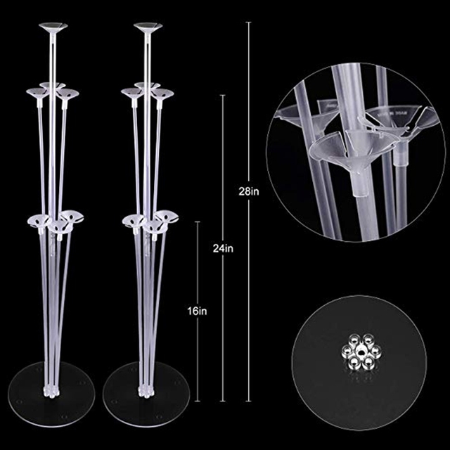 Balony stojak uchwyt kolumna - 7 tubek różnorodnych wzorów - dekoracja na przyjęcie urodzinowe, Baby Shower dla dzieci i dorosłych - Wianko - 15