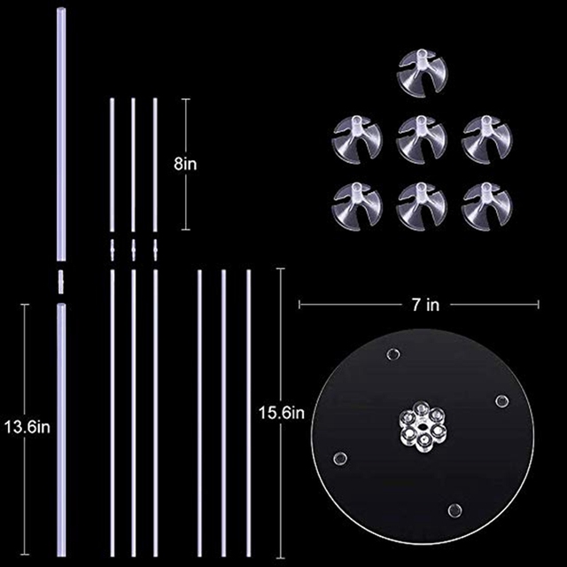 Balony stojak uchwyt kolumna - 7 tubek różnorodnych wzorów - dekoracja na przyjęcie urodzinowe, Baby Shower dla dzieci i dorosłych - Wianko - 16