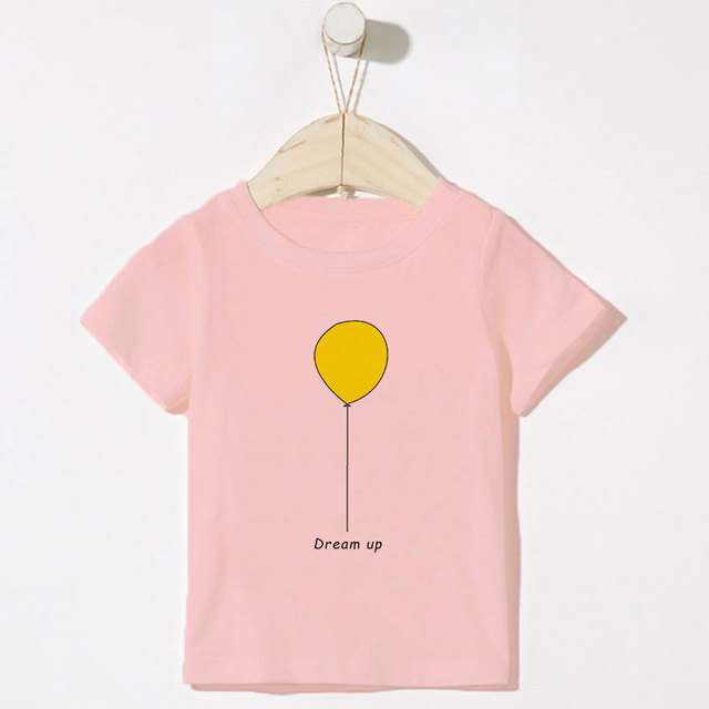 Koszulka dziecięca dziewczęca z nadrukiem Hamburger i balonami, krótki rękaw, rozmiary 2-9 lat - Wianko - 17